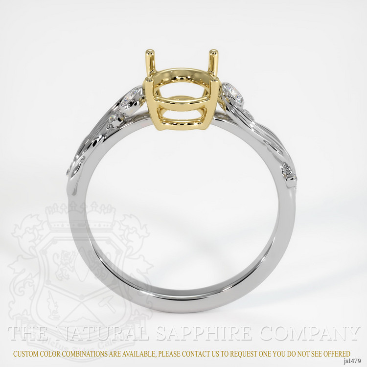 18K Yellow & White Accent Stones Ring Setting