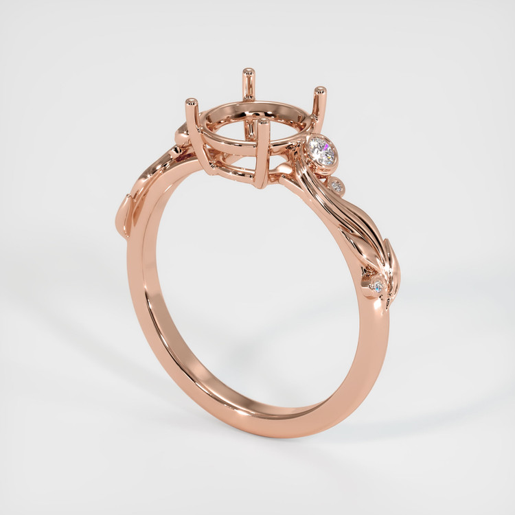 14K Rose Gold Accent Stones Ring Setting