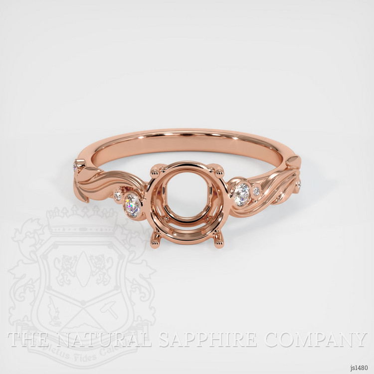 14K Rose Gold Accent Stones Ring Setting