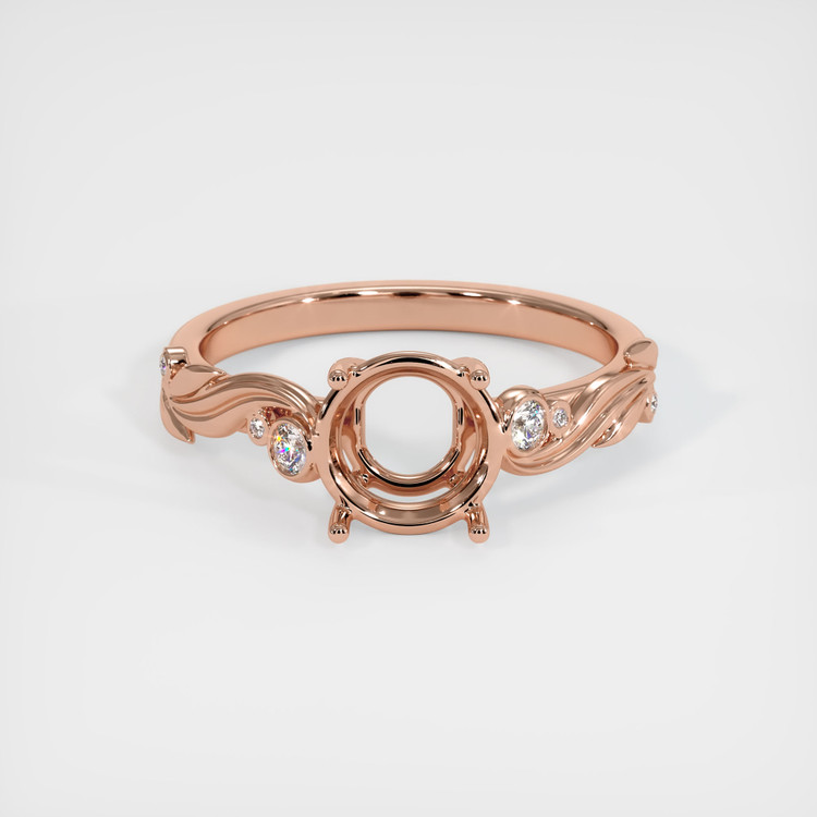 14K Rose Gold Accent Stones Ring Setting