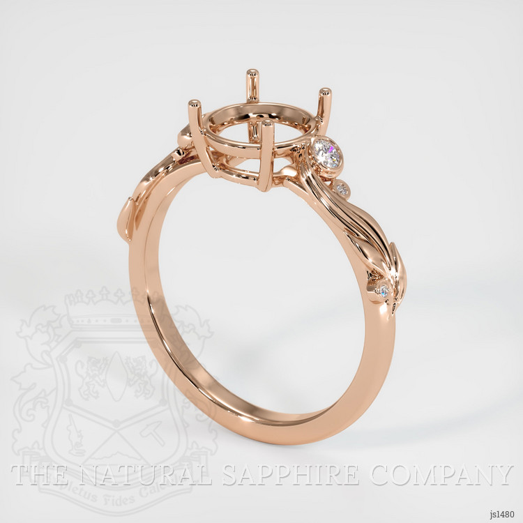 18K Rose Gold Accent Stones Ring Setting