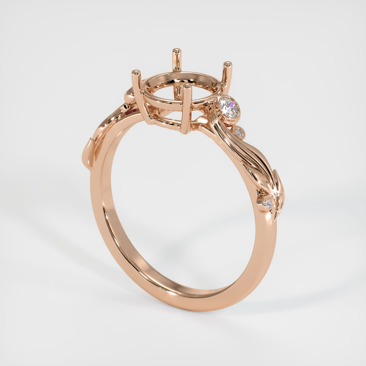 18K Rose Gold Accent Stones Ring Setting
