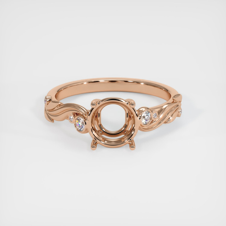 18K Rose Gold Accent Stones Ring Setting
