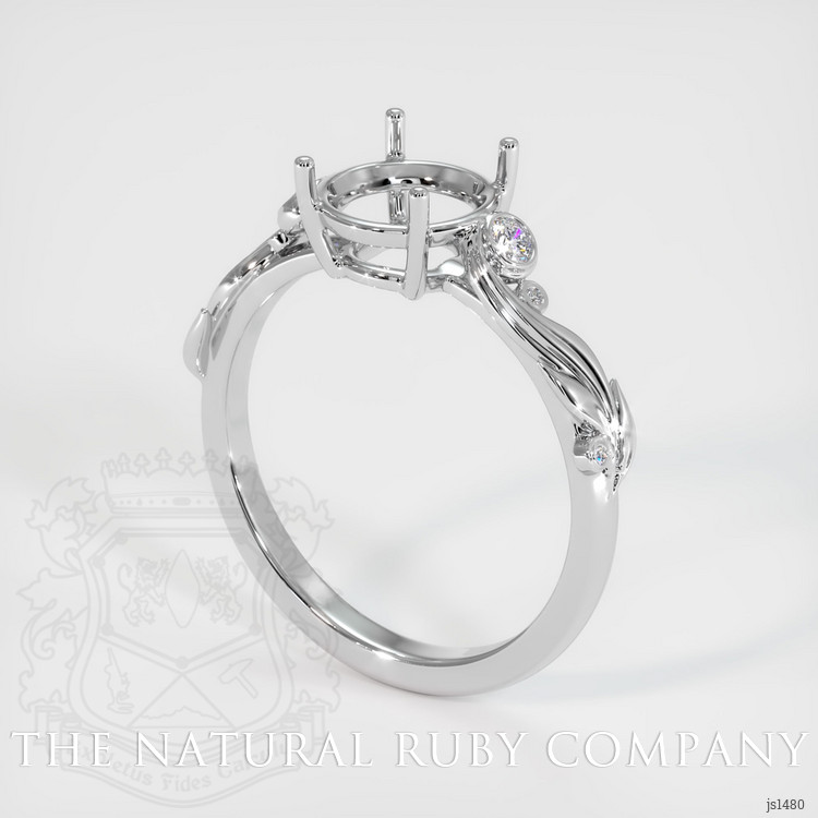 14K White Gold Accent Stones Ring Setting