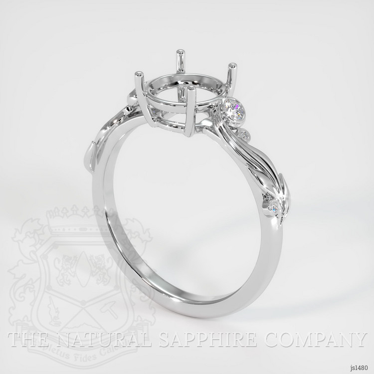 Accent Stones Pink Sapphire Ring 0.85 Ct., 14K White Gold