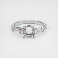 14K White Gold Accent Stones Ring Setting Image