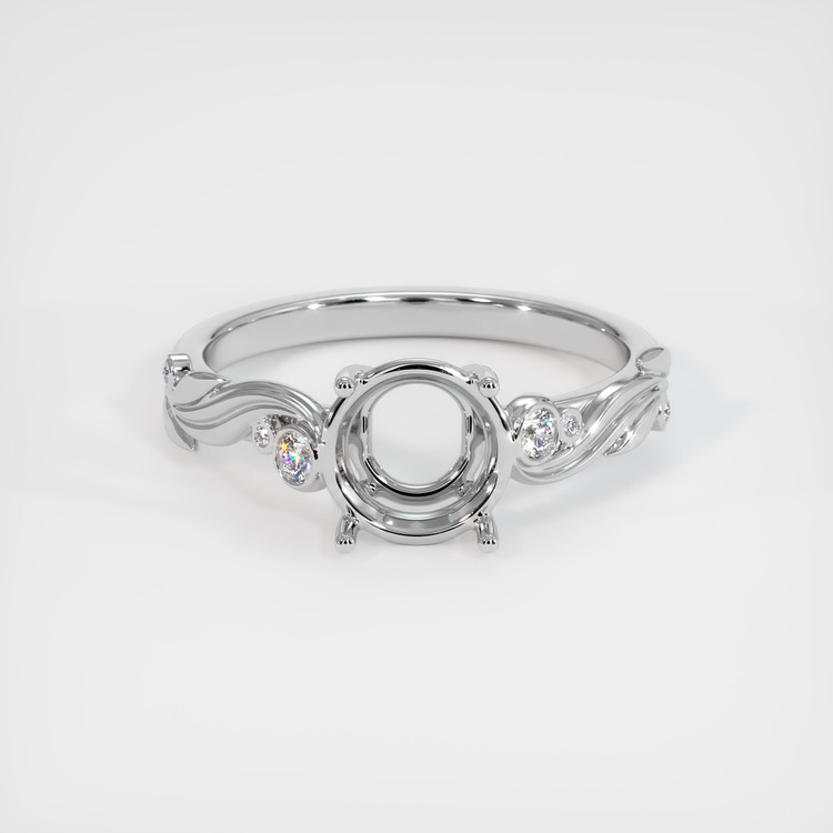 14K White Gold Accent Stones Ring Setting