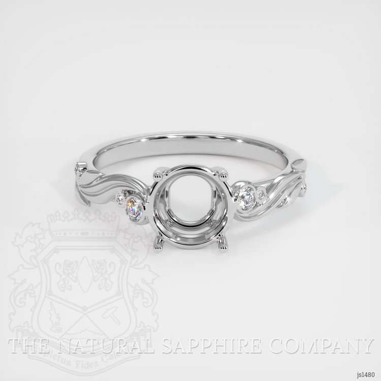 14K White Gold Accent Stones Ring Setting