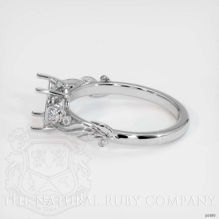 14K White Gold Accent Stones Ring Setting