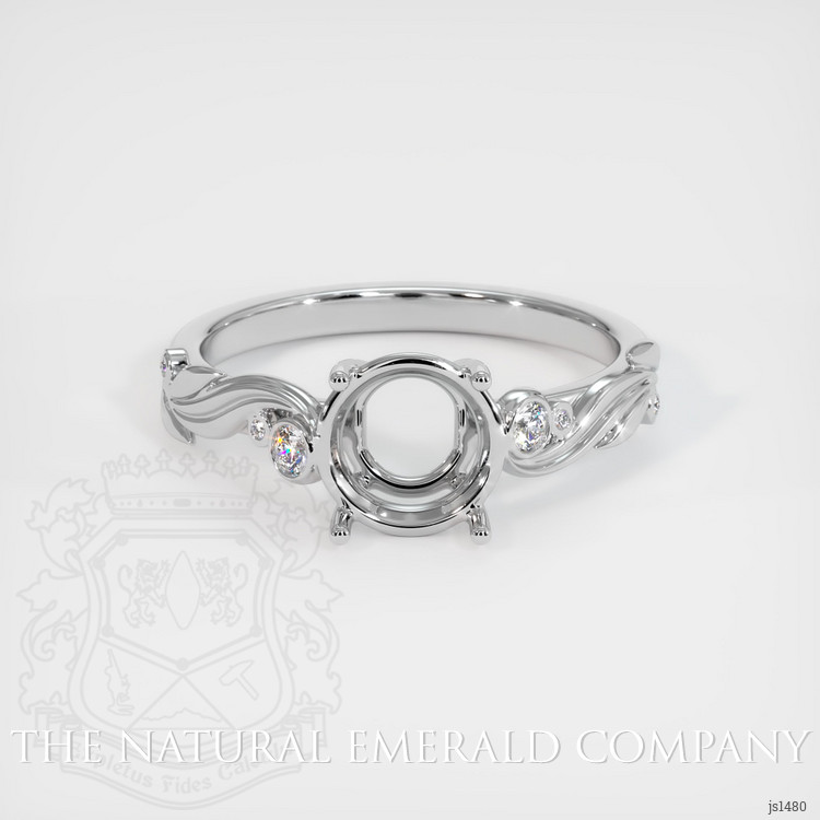 18K White Gold Accent Stones Ring Setting