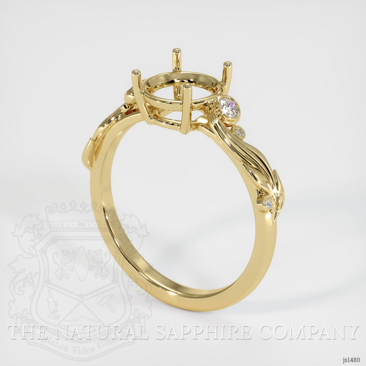 Accent Stones Bluish Green Sapphire Ring 0.68 Ct., 10K Yellow Gold
