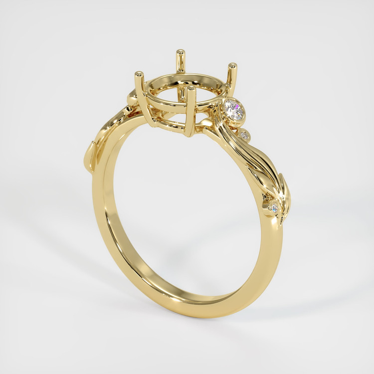 14K Yellow Gold Accent Stones Ring Setting