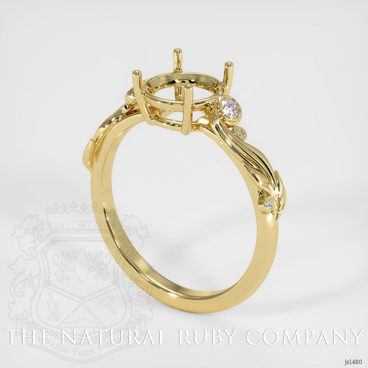 18K Yellow Gold Accent Stones Ring Setting