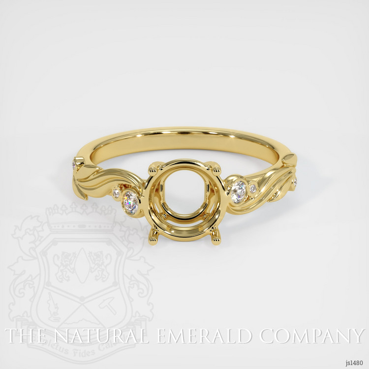 18K Yellow Gold Accent Stones Ring Setting