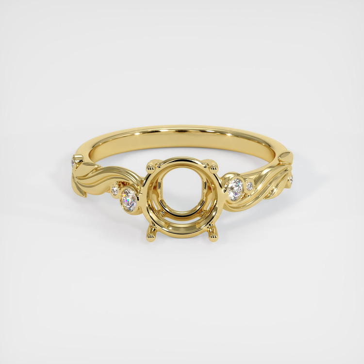 18K Yellow Gold Accent Stones Ring Setting