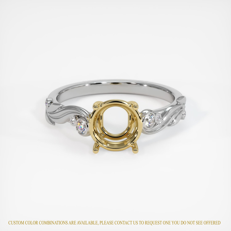 14K Yellow & White Accent Stones Ring Setting