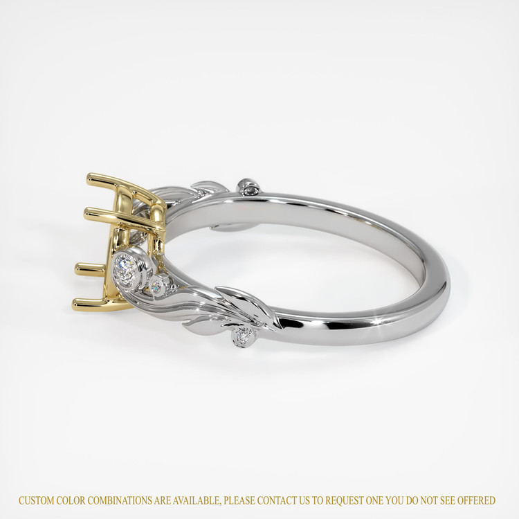 14K Yellow & White Accent Stones Ring Setting