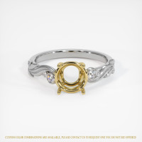 18K Yellow & White Accent Stones Ring Setting Image