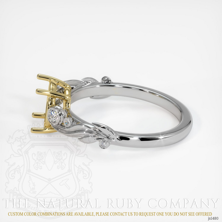 18K Yellow & White Accent Stones Ring Setting