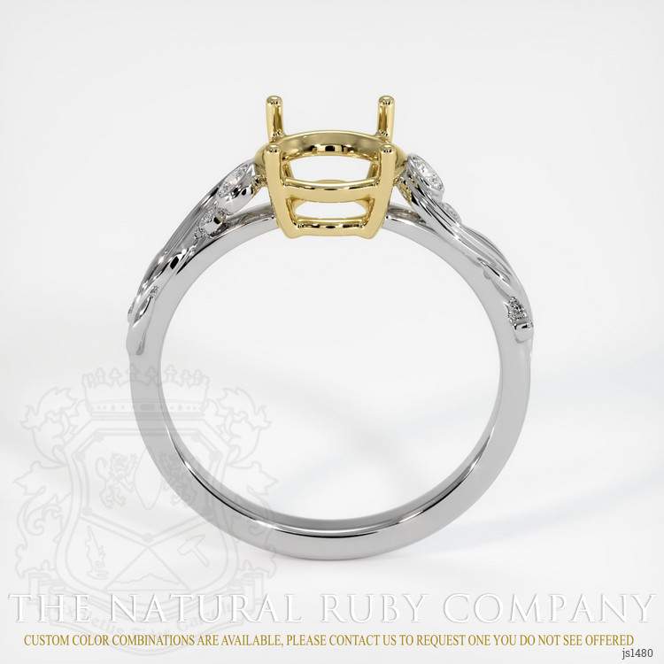 18K Yellow & White Accent Stones Ring Setting