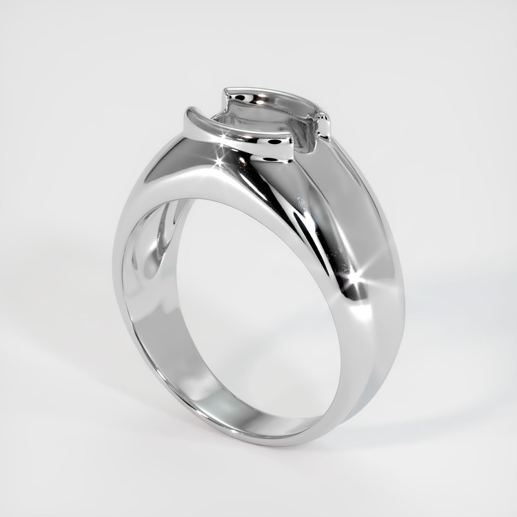 14K White Gold Men's Ring Setting