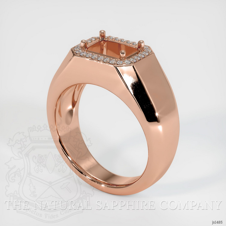 14K Rose Gold Men's Ring Setting