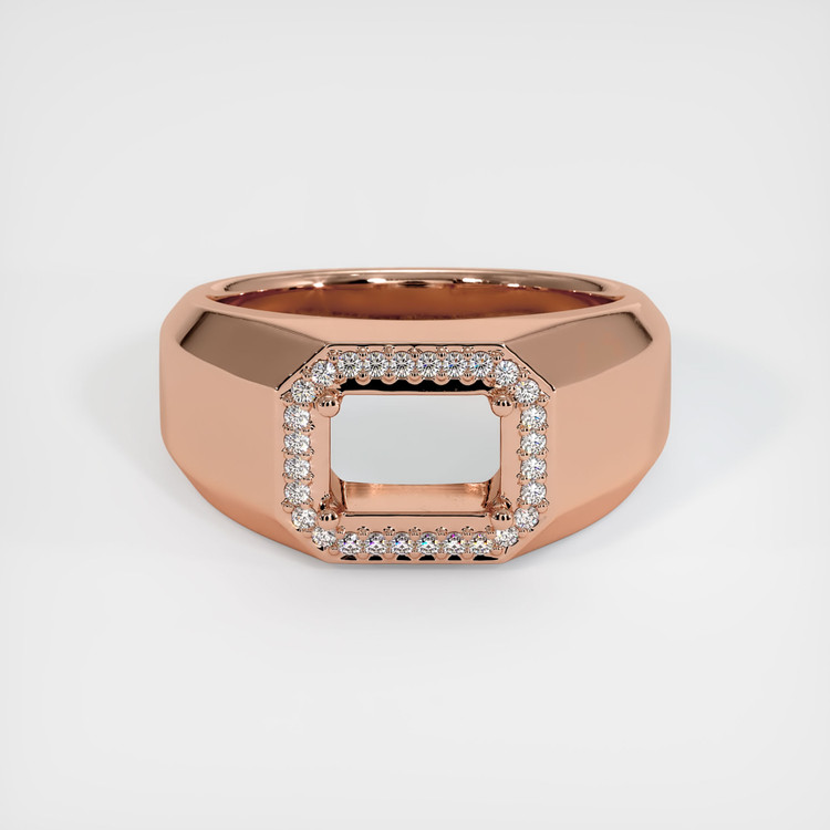 14K Rose Gold Men's Ring Setting