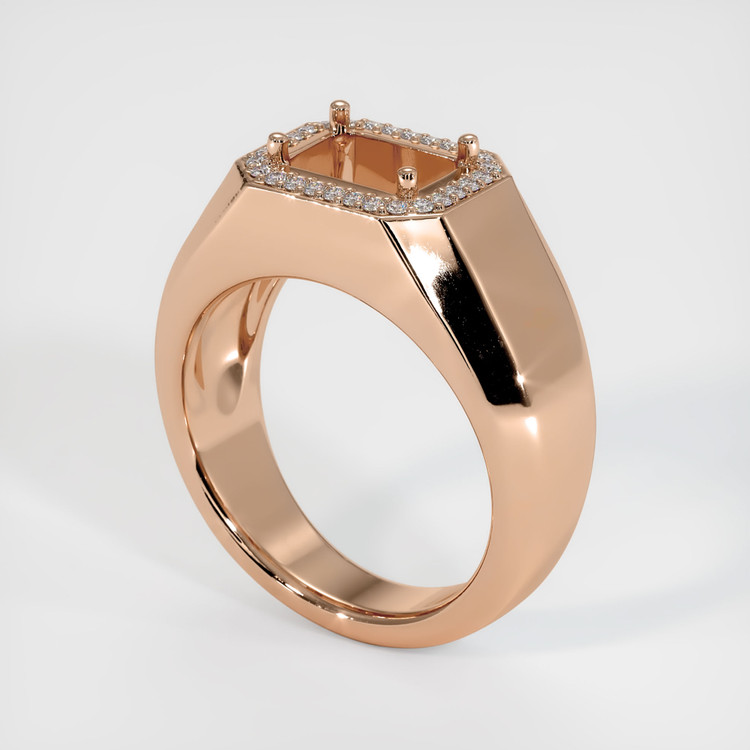 18K Rose Gold Men's Ring Setting