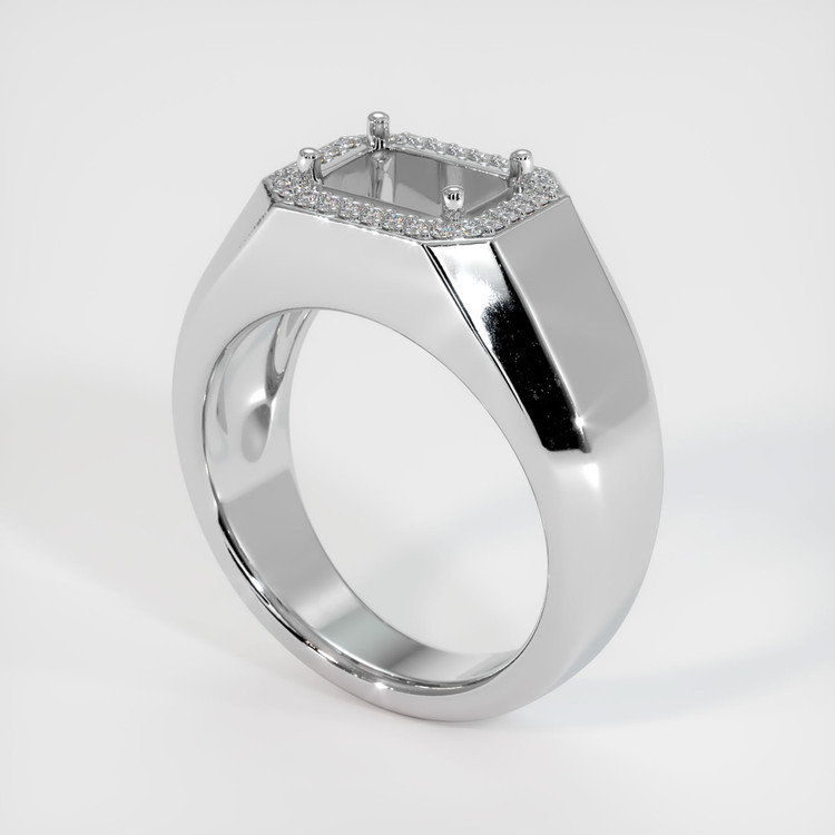14K White Gold Men's Ring Setting