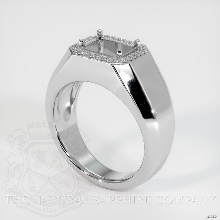 14K White Gold Men's Ring Setting