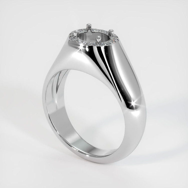 14K White Gold Men's Ring Setting