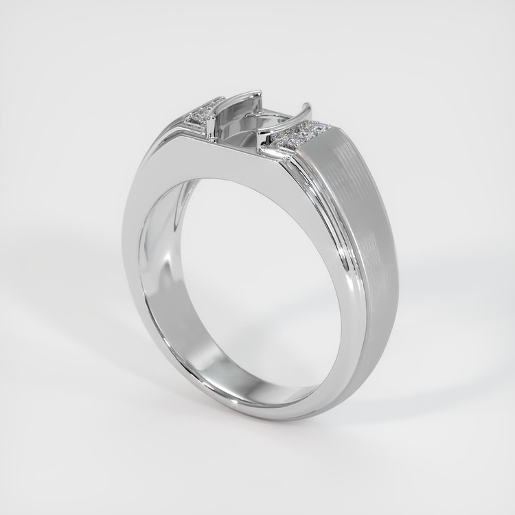 14K White Gold Men's Ring Setting