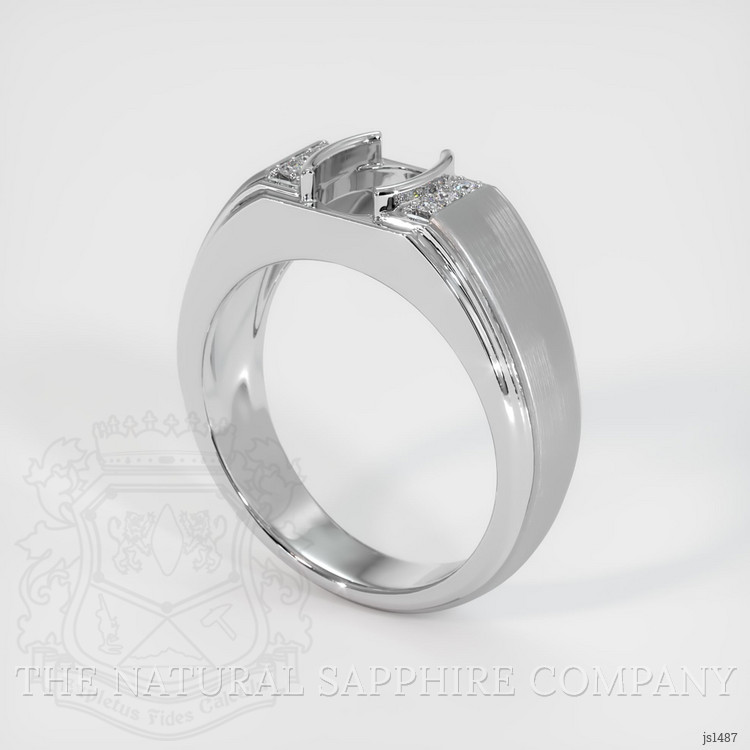 Men's Blue Sapphire Ring 2.24 Ct., 14K White Gold