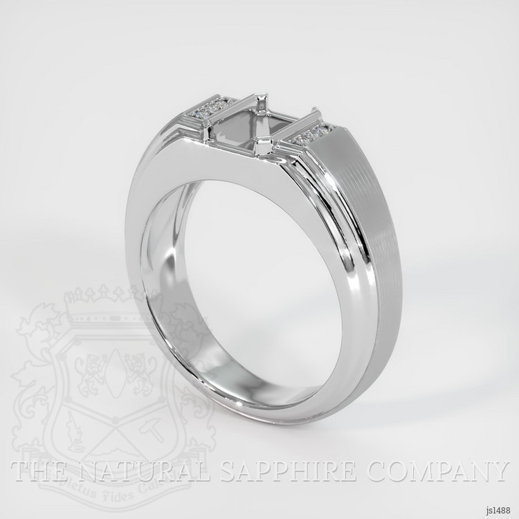 14K White Gold Men's Ring Setting