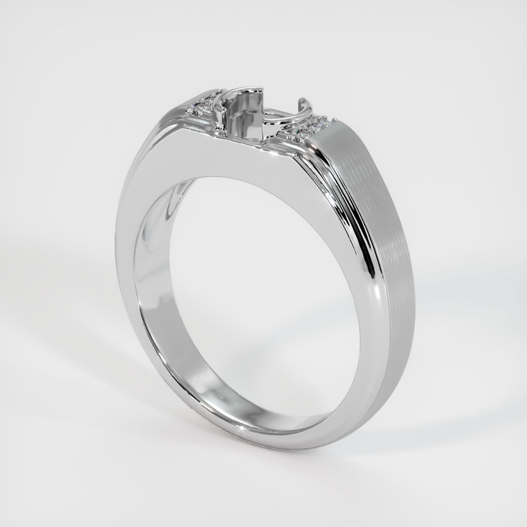 14K White Gold Men's Ring Setting