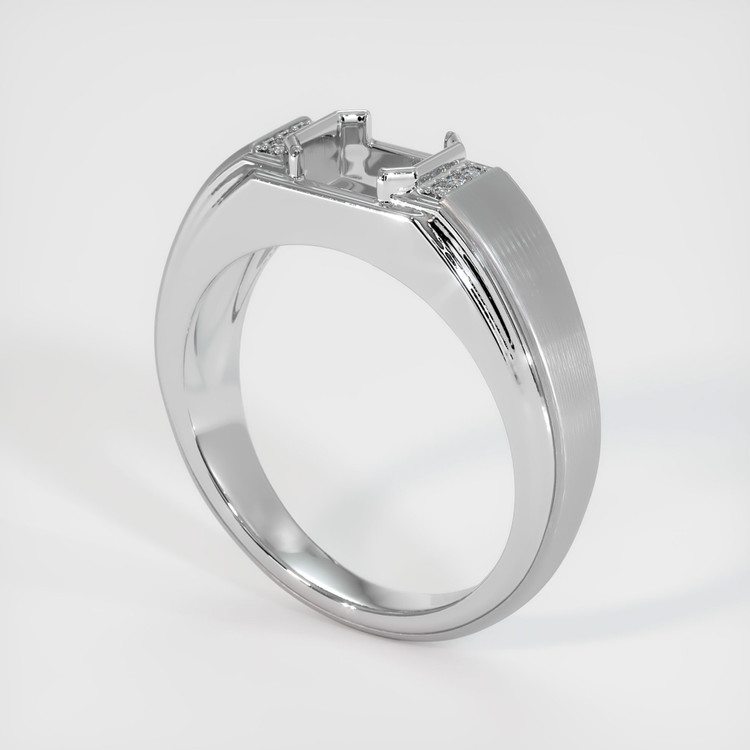 14K White Gold Men's Ring Setting