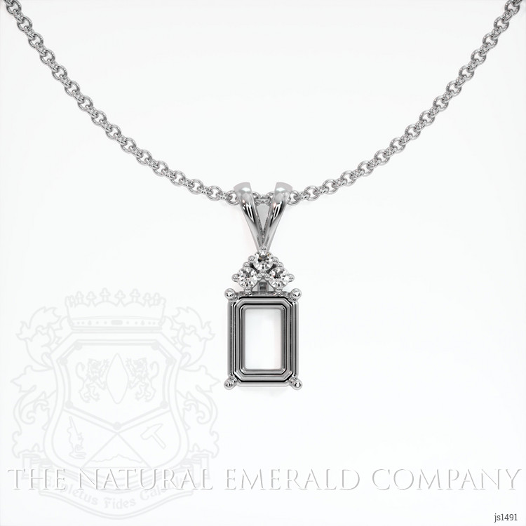 Platinum 950 Accent Stones Pendant Setting