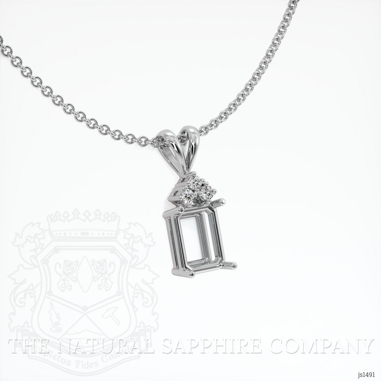 Platinum 950 Accent Stones Pendant Setting