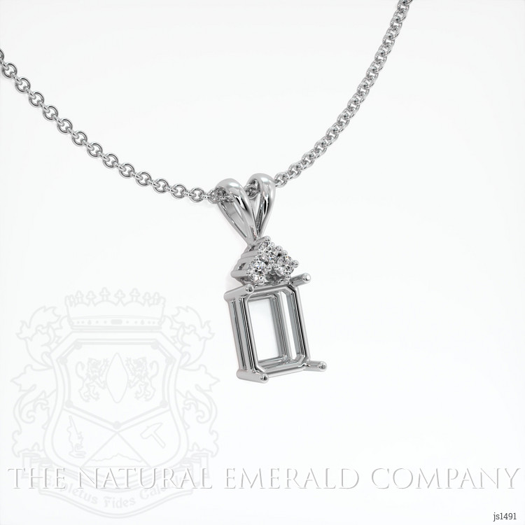 Platinum 950 Accent Stones Pendant Setting