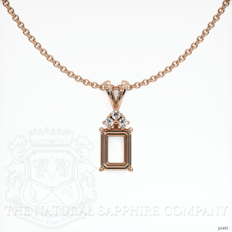 14K Rose Gold Accent Stones Pendant Setting