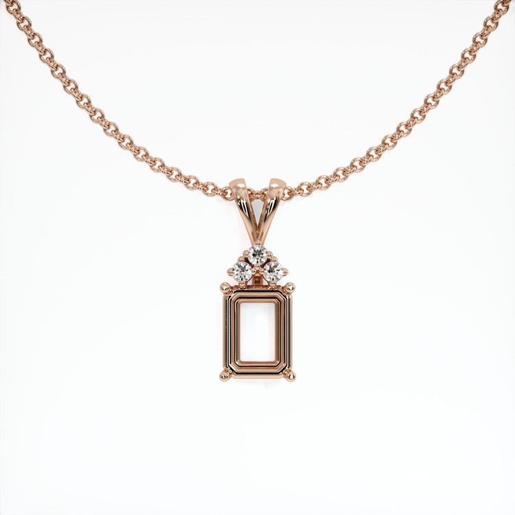 14K Rose Gold Accent Stones Pendant Setting