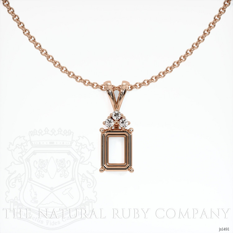 14K Rose Gold Accent Stones Pendant Setting