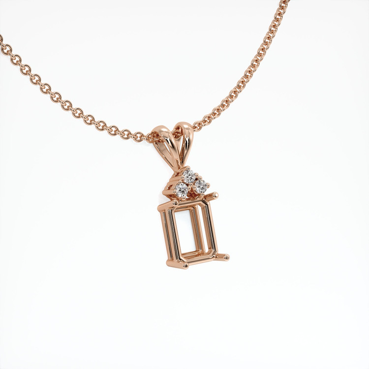 14K Rose Gold Accent Stones Pendant Setting