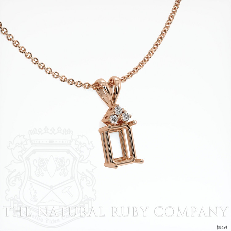 14K Rose Gold Accent Stones Pendant Setting