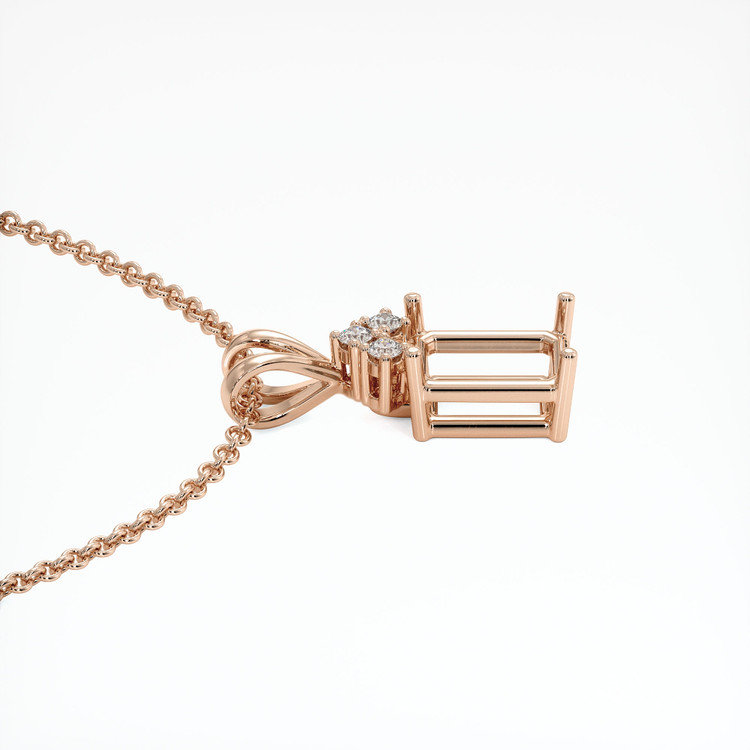14K Rose Gold Accent Stones Pendant Setting