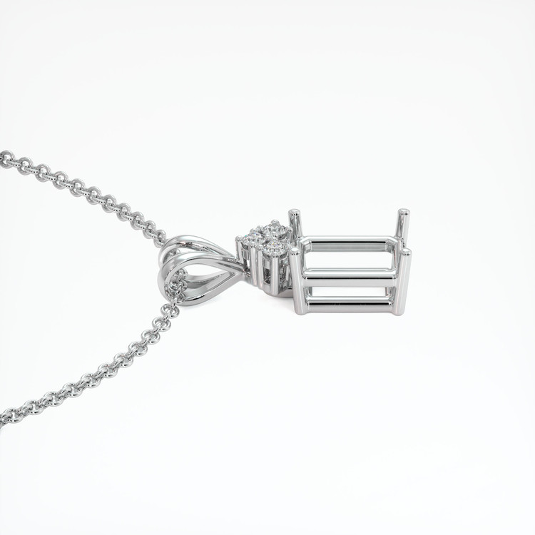 10K White Gold Accent Stones Pendant Setting