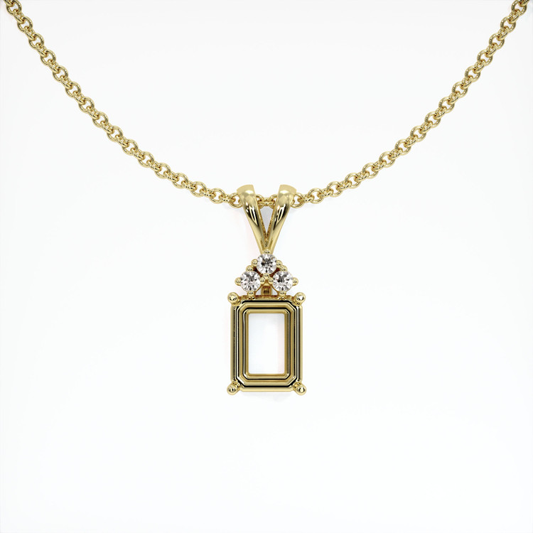 14K Yellow Gold Accent Stones Pendant Setting