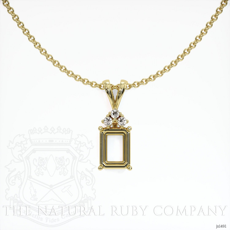 14K Yellow Gold Accent Stones Pendant Setting