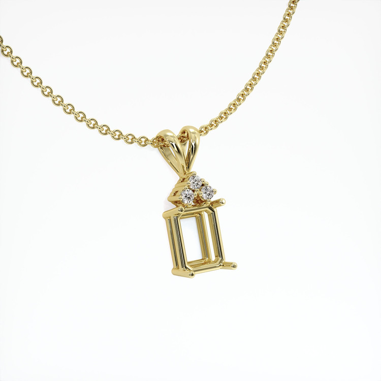 14K Yellow Gold Accent Stones Pendant Setting