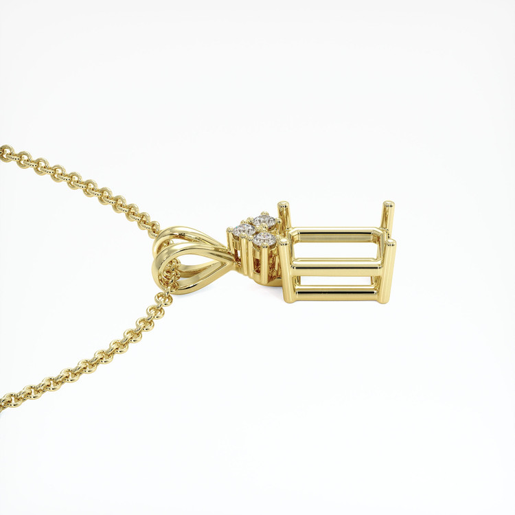 14K Yellow Gold Accent Stones Pendant Setting